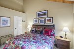 Mammoth Lakes Rental Wildflower 36 - Master Bedroom with King Bed and new Artwork